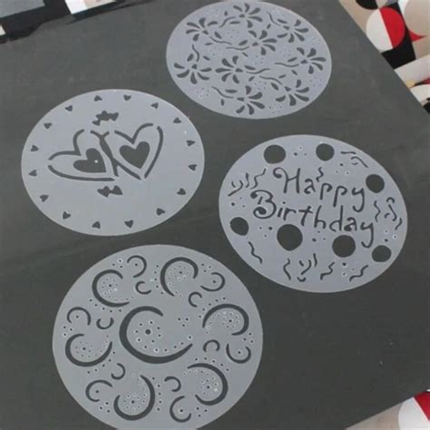 Torta díszítő stencil sablonok különböző mintákkal
