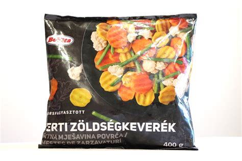 Zöldségkeverék a fagyasztóban