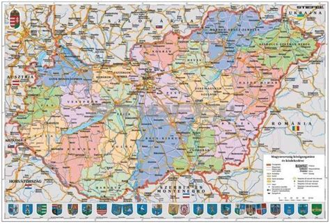 Magyarország térkép, kiemelt városokkal