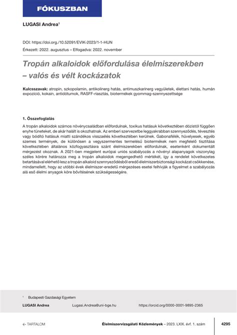Serkentő és bódító növényi alkaloidok hatásmechanizmusai