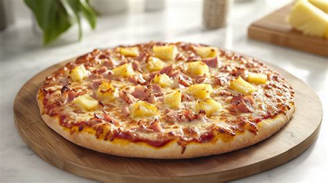 hawaii pizza egy tányéron