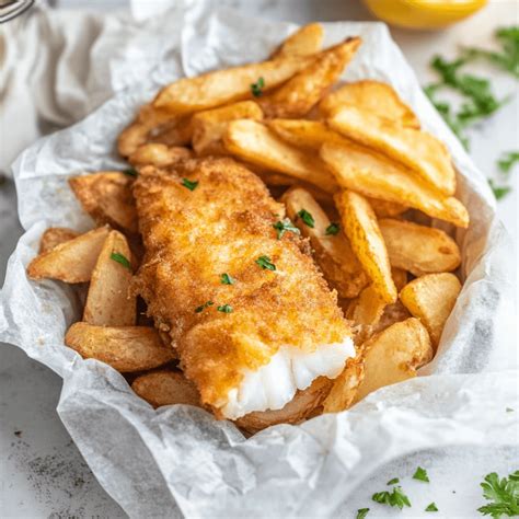 Fish and chips tálalva