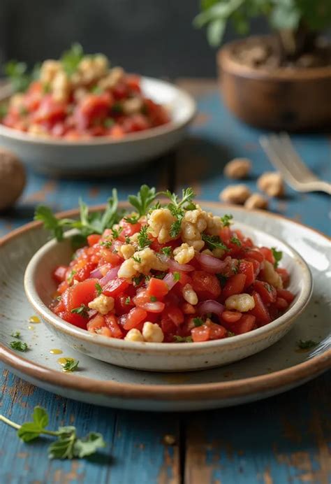 Gránátalmasaláta dióval és friss zöldfűszerekkel