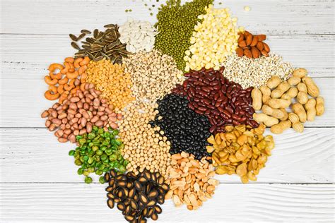 Grains and legumes: barley, lentils, and pomegranate seeds
