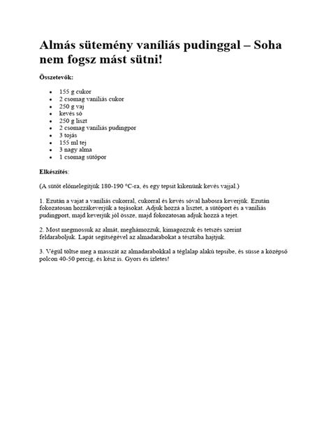 Példa vaníliás süteményre