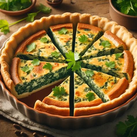 Quiche szeletek friss bazsalikommal