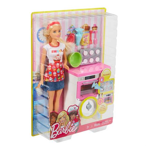 Barbie cukrász pult tortákkal