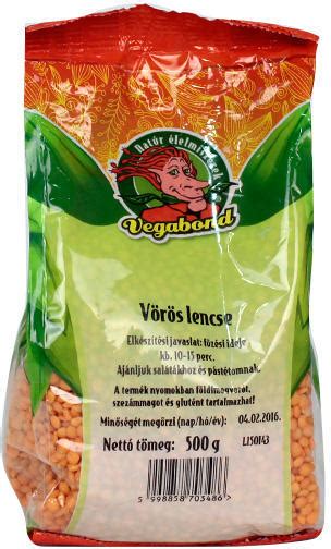 Vörös lencse tápanyagprofilja infografika