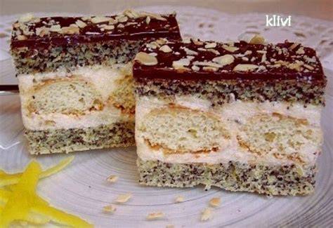 Mákos citromkrémes sütemény szelet