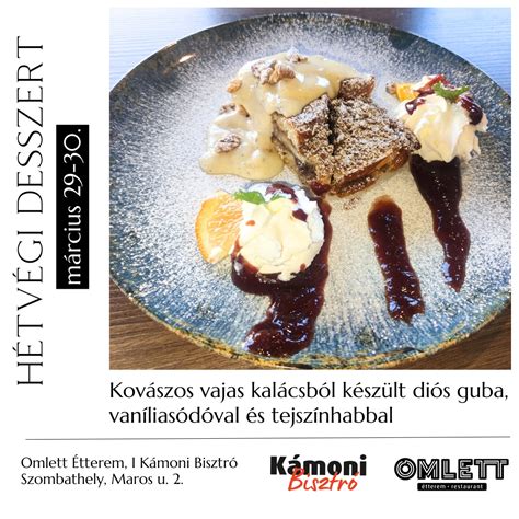 Kész desszert barackkal és tejszínhabbal