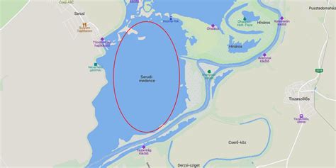 Tisza-tó Sarudi Medence térképe