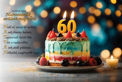 60 éves születésnapi torta és ünnepi dekoráció