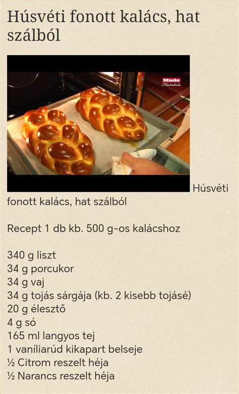 Hat szálból font kalács