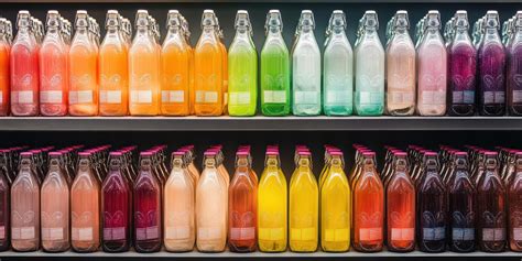 Colorful selection of kombucha bottles