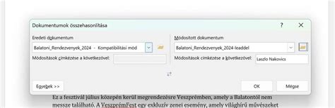 Dokumentumok összehasonlítása