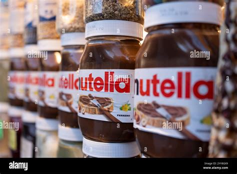 Nutella jars on a shelf