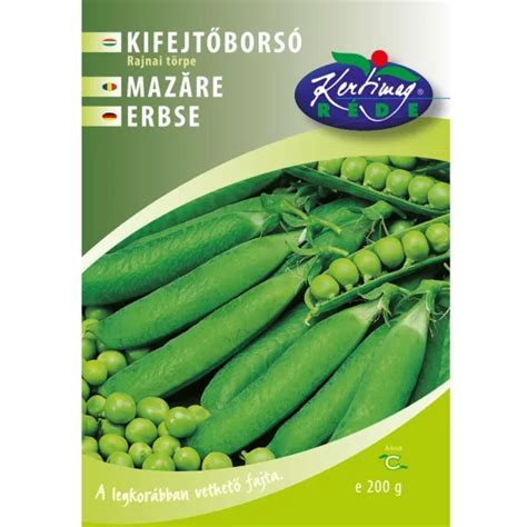 Zöldborsó vetőmag csomagolás