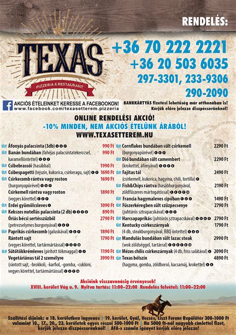 A Texas Étterem & Pizzéria bejárata