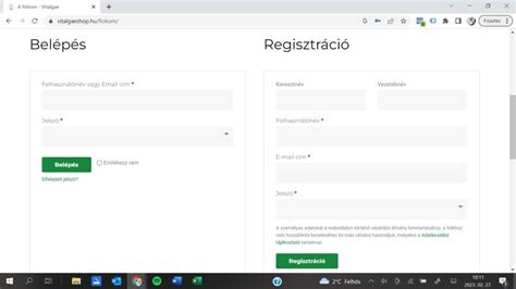 Online regisztrációs felület