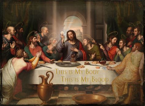 The Last Supper depicting Jesus instituting the Eucharist