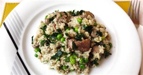 Kész medvehagymás fafülgombás rizottó