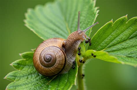 Csiga csápokkal és házzal