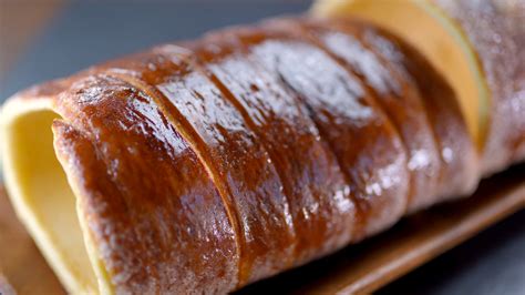 Kürtőskalács torta szelete