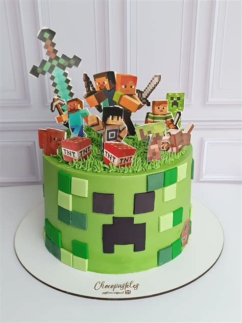 Minecraft torta dekoráció