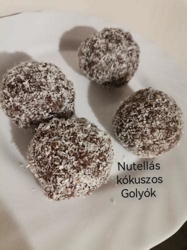 nutellás golyók kakaóban és kókuszban forgatva