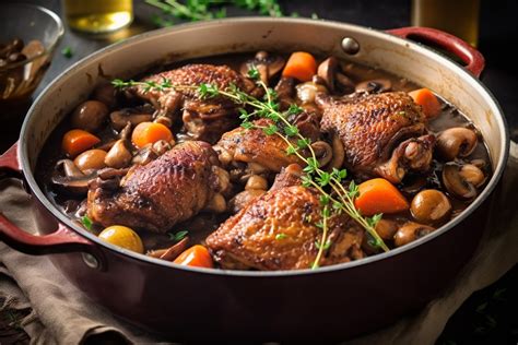 Coq au vin stílusú csirke