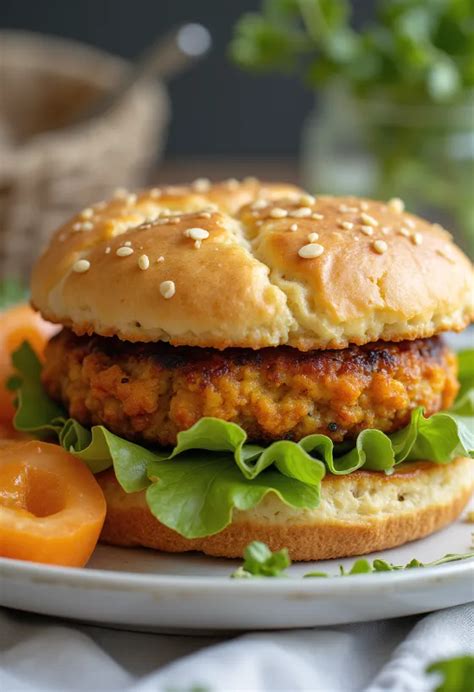 Édesburgonya és bab burger friss zöldségekkel
