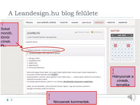 Régi blog felülete