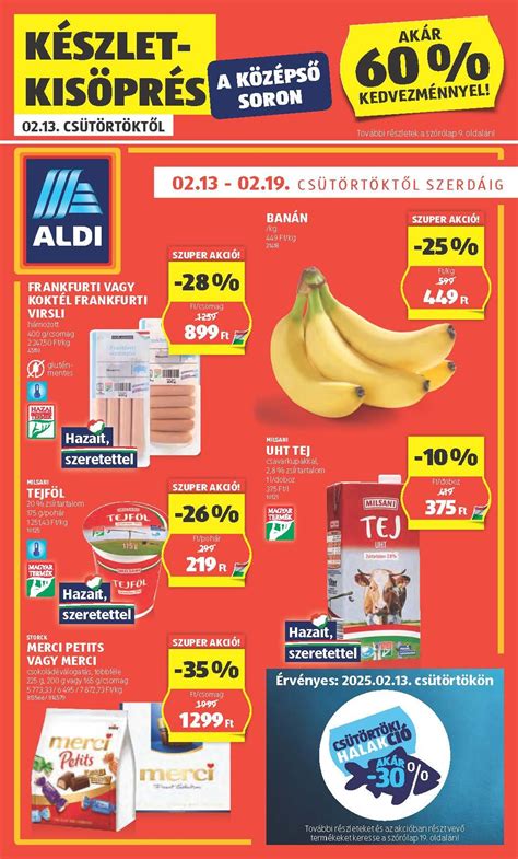 ALDI akciós termékek polca