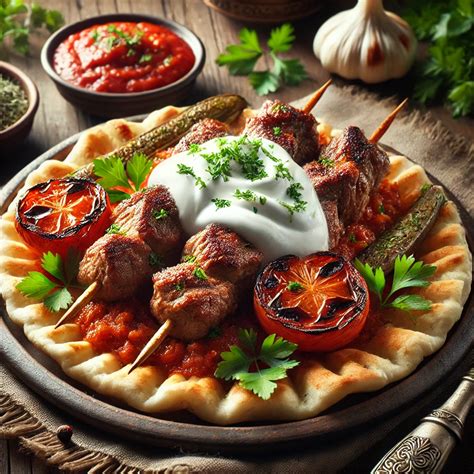 Bárány kebab friss salátával