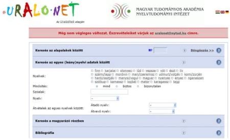 Az Uralonet keresőfelülete