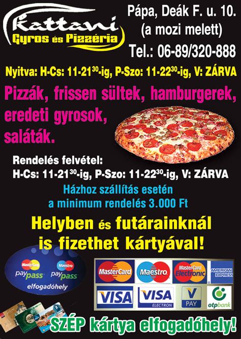 Pizzák, hamburgerek és gyros válogatás