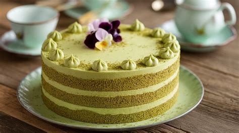 Matcha green tea cake