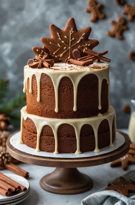 Gingerbread cake with festive decoration