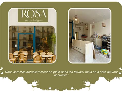 A Rosa Maison Pâtissière párizsi üzletének külső és belső tere