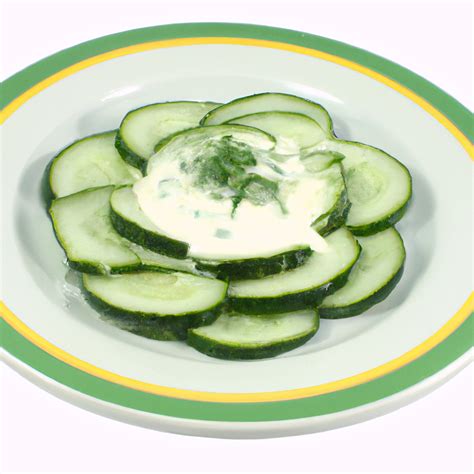 Egy tál friss, behűtött tejfölös uborkasaláta