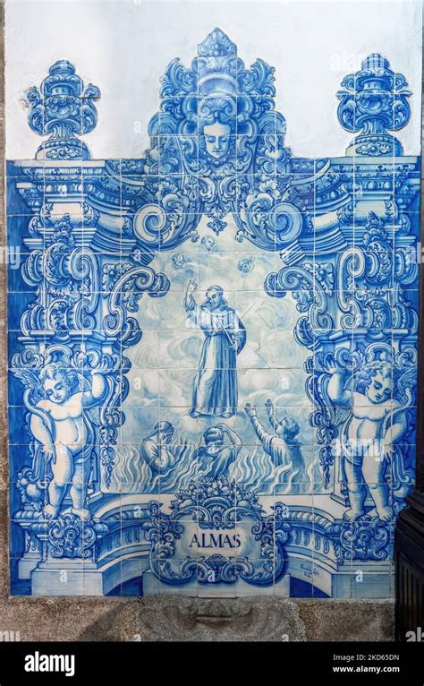 A Capela das Almas kék-fehér azulejo csempéi