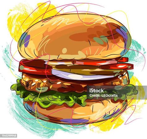 Valósághű hamburger rajz