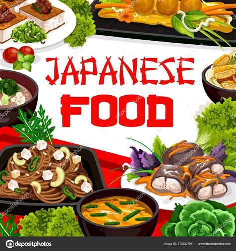 japán ételek illusztráció