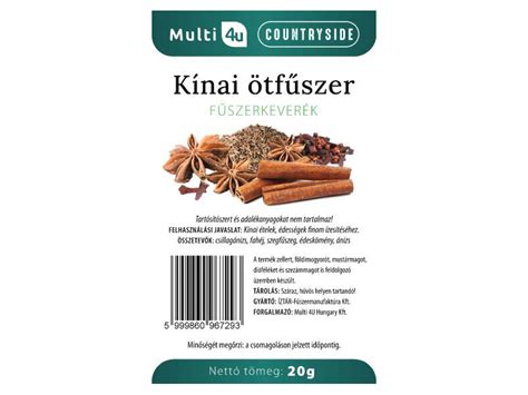 kínai ötfűszer keverék összetevői és arányai