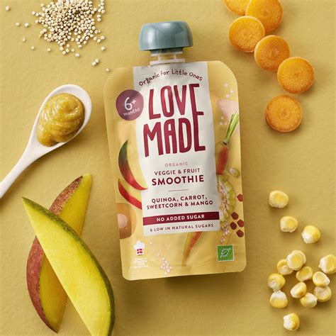 LoveMade Organics bébiétel csomagolása