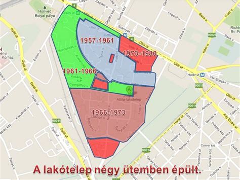 Régi térkép a József Attila Lakótelep környékéről
