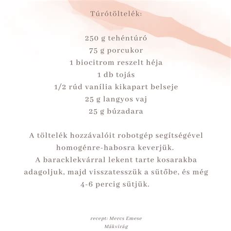 A recept főbb hozzávalói