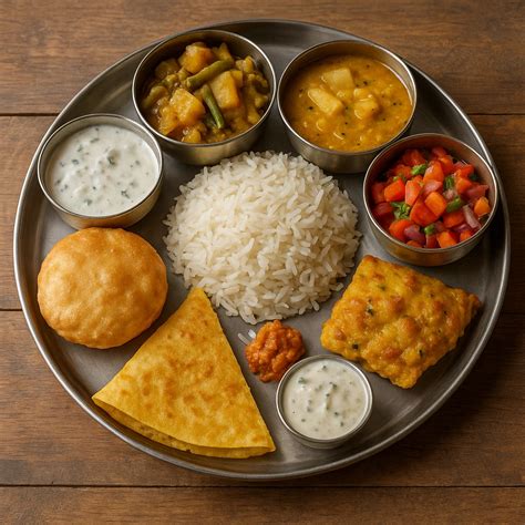 indiai thali illusztráció