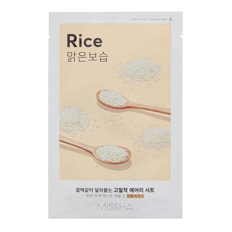 Missha Airy Fit Rice fátyolmaszk csomagolása