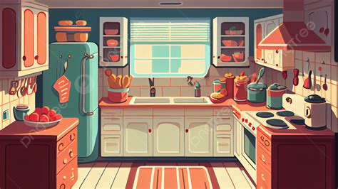 Illustration of historical Hungarian kitchen scene